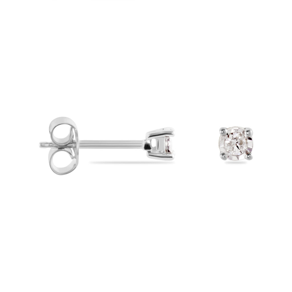 Illusion Damen Ohrstecker Wei&szlig;gold 375 (9 Karat) Diamant Wei&szlig; 0,1 ct