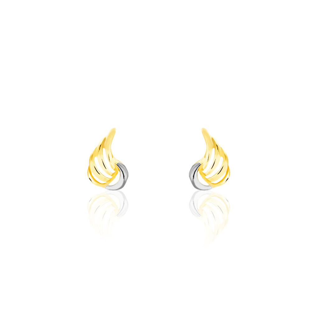 Damen Ohrstecker Gold 333 Bicolor Flügel - Ohrstecker Damen | OROVIVO