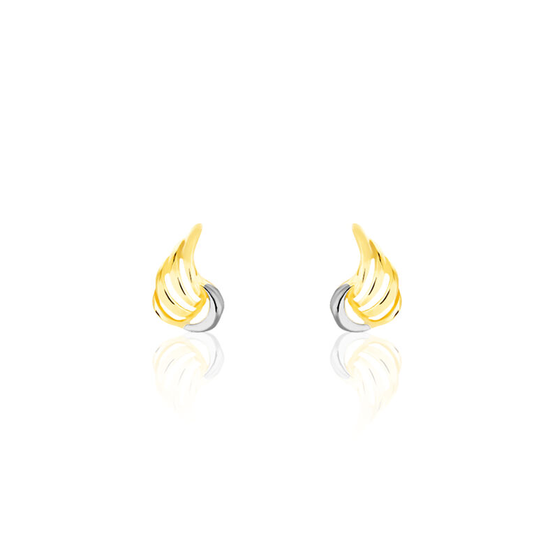 Damen Ohrstecker Gold 333 Bicolor Flügel - Ohrstecker Damen | OROVIVO