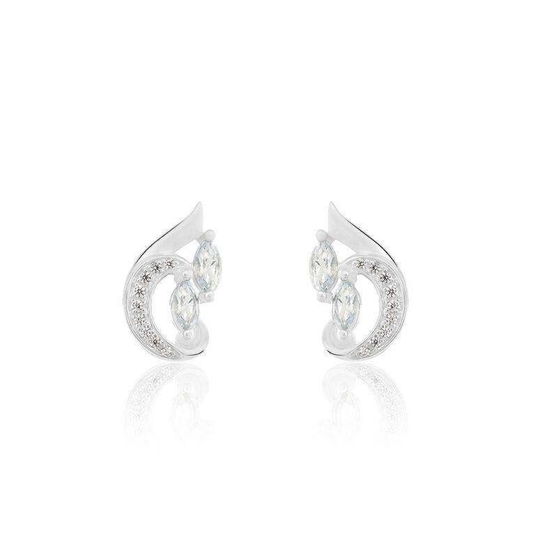 Boucles D'oreilles Sakina Or Weiss Topaze Oxyde Oxyde - Spannringe Damen | OROVIVO