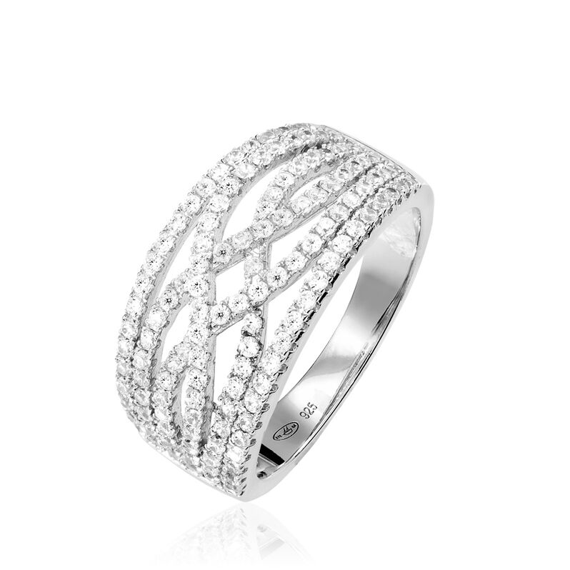 Bague Intissarae Argent Blanc Oxyde De Zirconium - Spannringe Damen | OROVIVO
