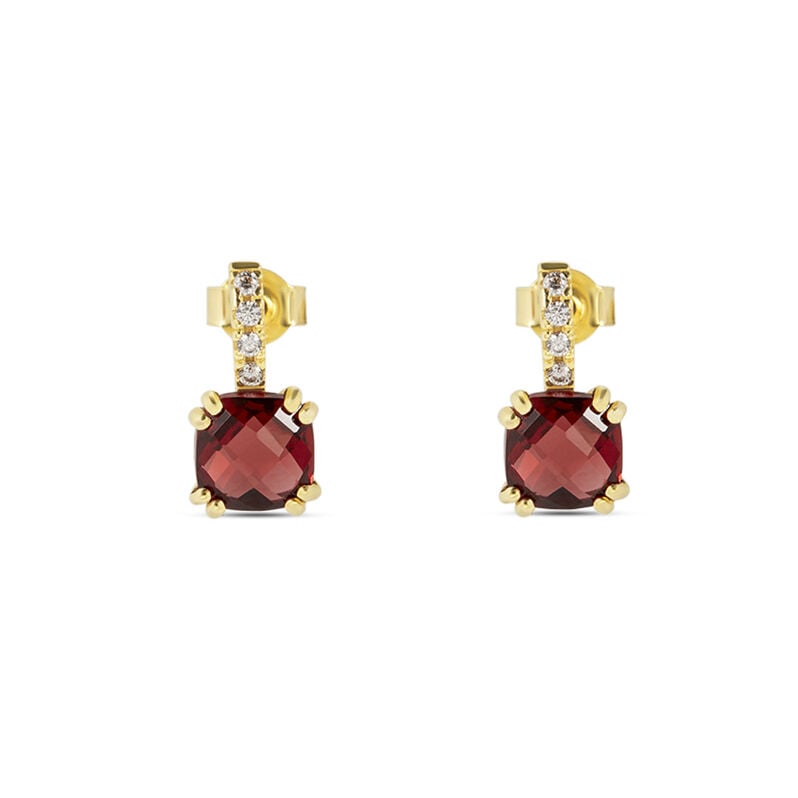Orecchini A Lobo Amélie Oro Giallo E Granato Con Cubic Zirconia - Spannringe Damen | OROVIVO