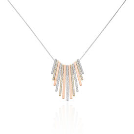 Damen Halskette Silber 925 Tricolor Zirkonia - Ketten mit Anhänger Damen | OROVIVO