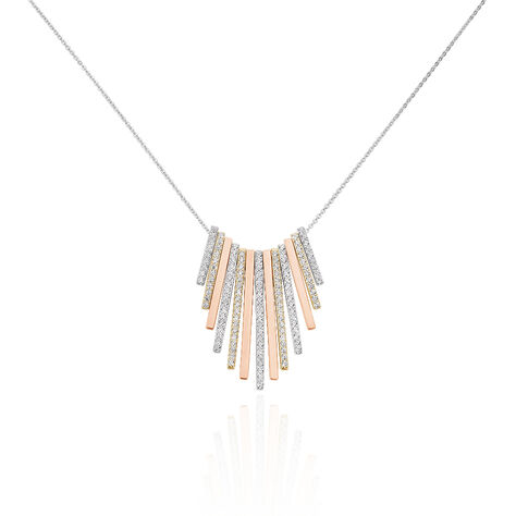 Damen Halskette Silber 925 Tricolor Zirkonia - Halsketten Damen | OROVIVO