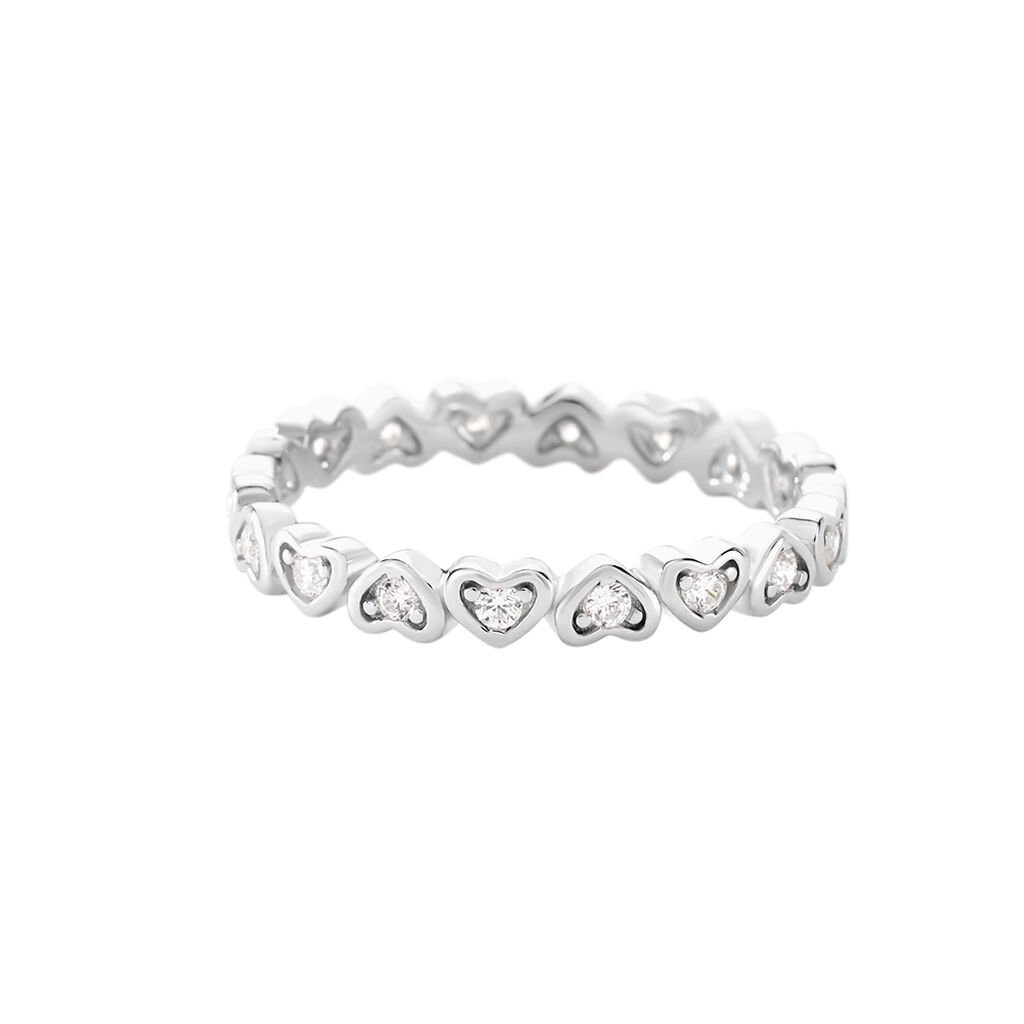 BEXLEY Damen Ring Silber Silber 925 Zirkonia Weiß Herz B 2,9 mm - Verlobungsringe Damen | OROVIVO