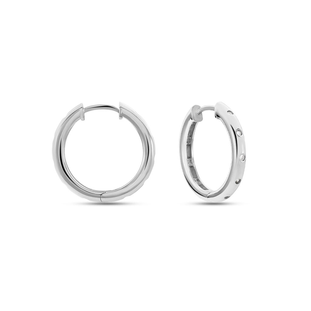 ALEXIS Damen Creolen Silber 925 Zirkonia Wei&szlig; 0,5 ct