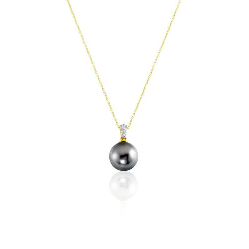 Collier Jodocus Or Jaune Perle De Tahiti Oxyde Zirconium - Spannringe Damen | OROVIVO