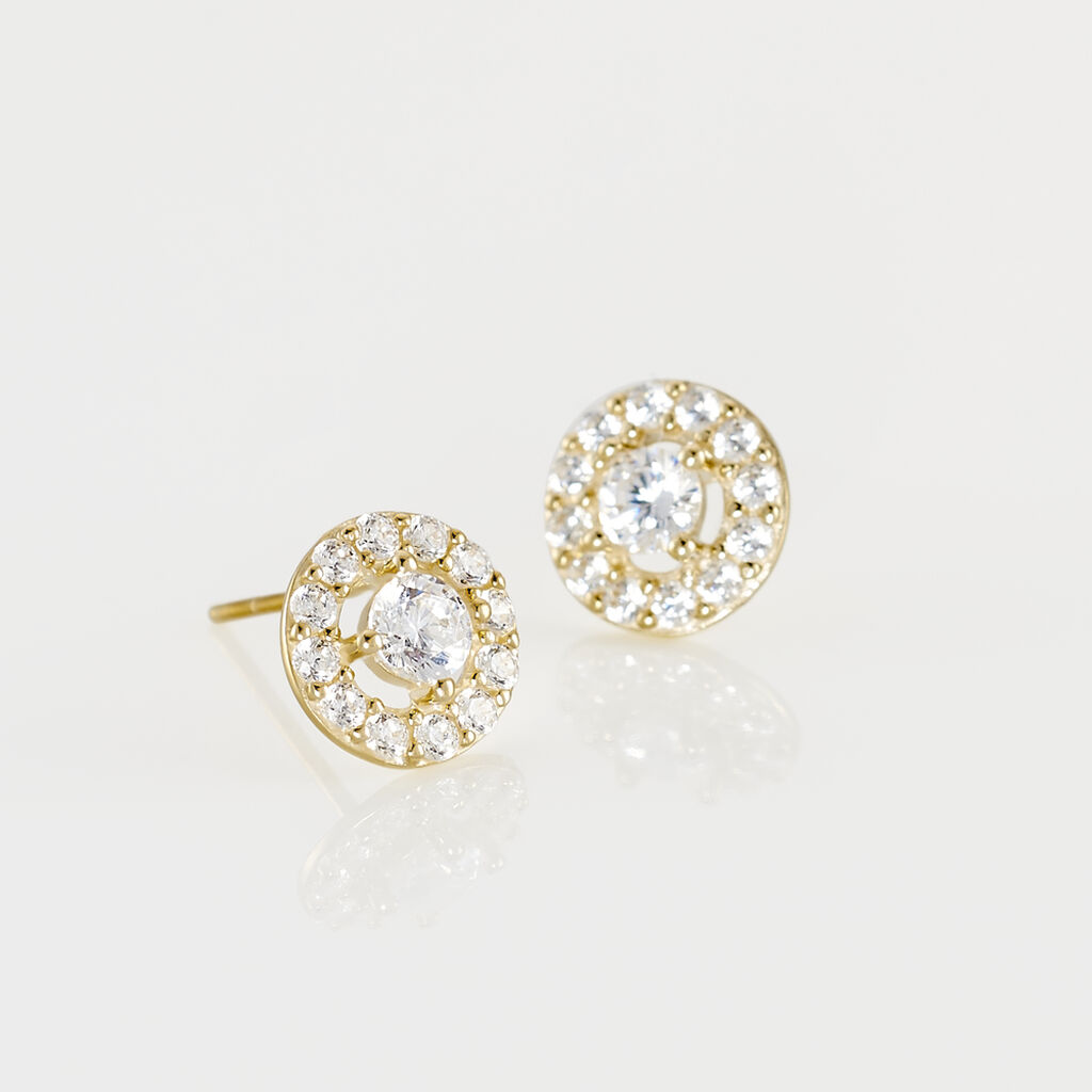 Damen Ohrstecker Gold 375 Zirkonia  - Ohrstecker Damen | OROVIVO
