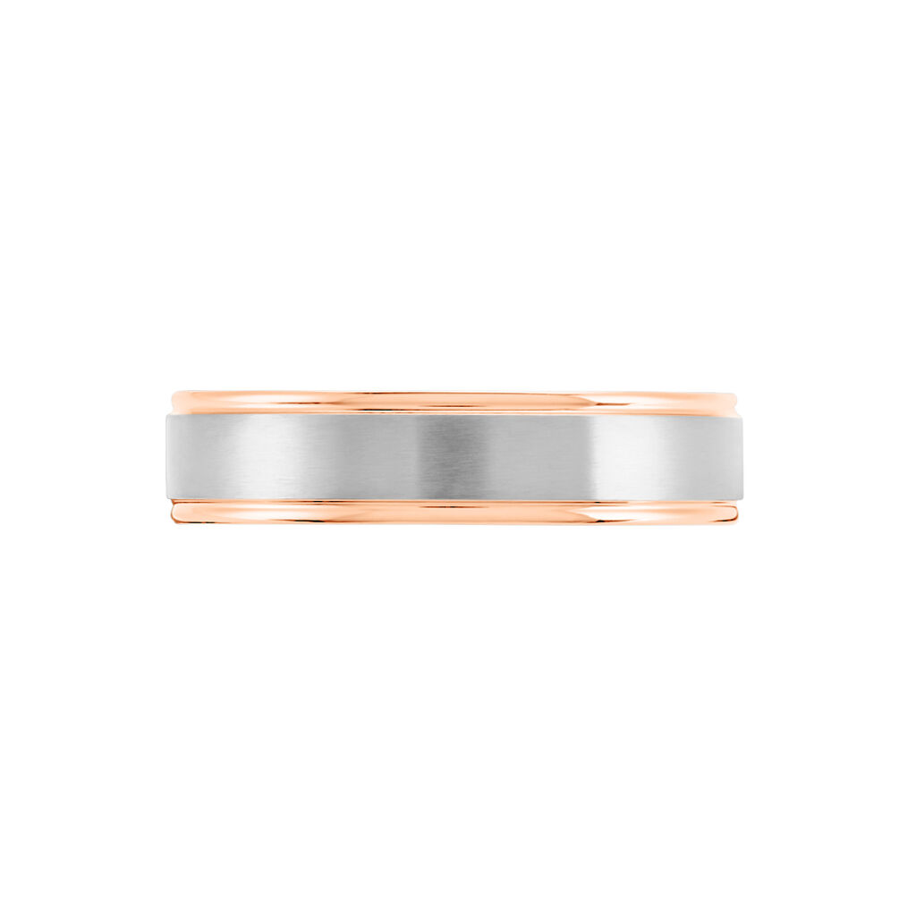 NORAH Damen Ring Titan Bicolor Silber/Ros&eacute;gold B 5 mm