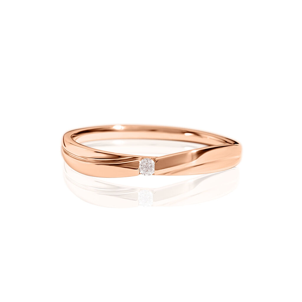 ARISTEA Damen Ring Gold 585 (14 Karat) Diamant Weiß 0,03 ct, Ring mit Stein