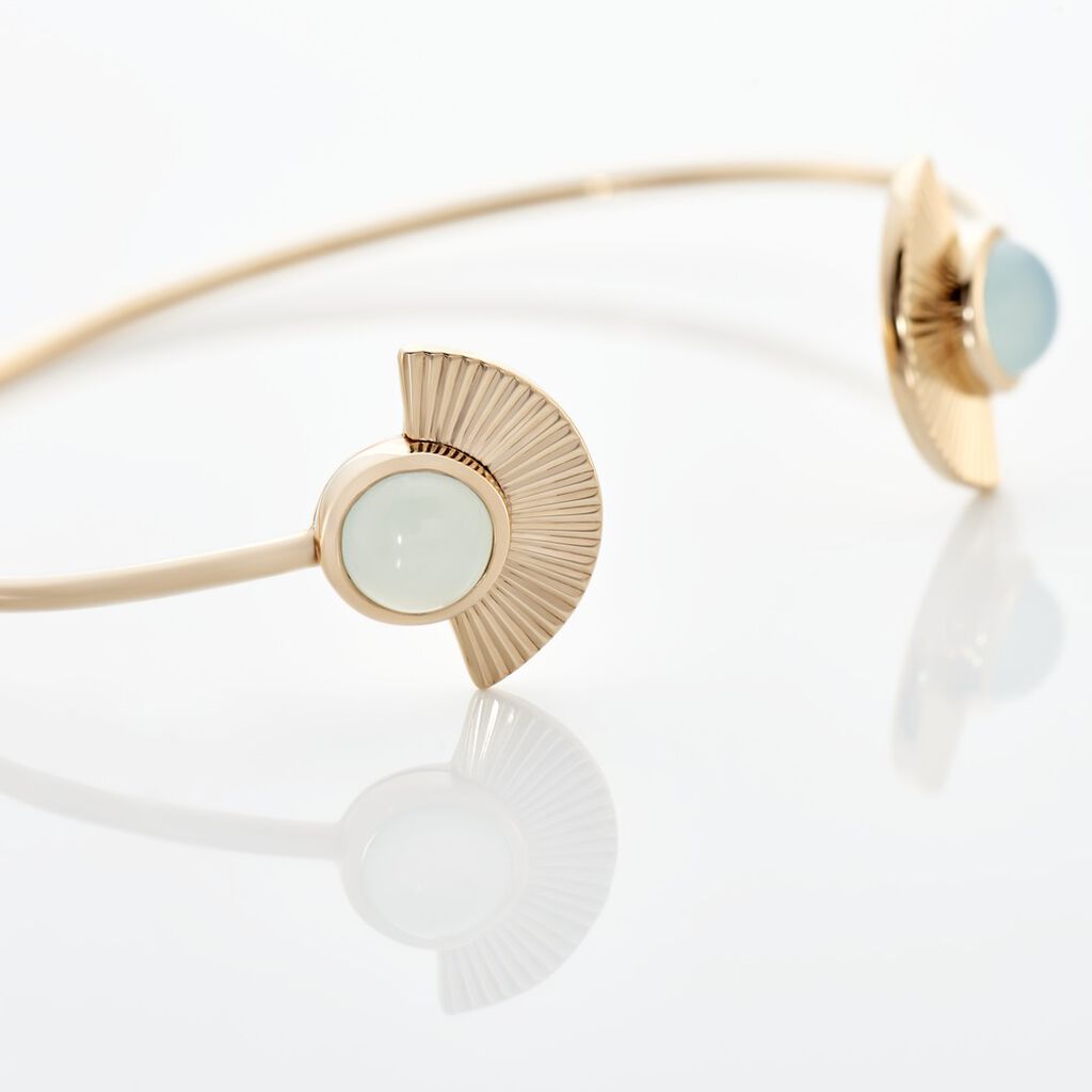 Ilona Damen Armreif / Armspange Vergoldet Achat Blau