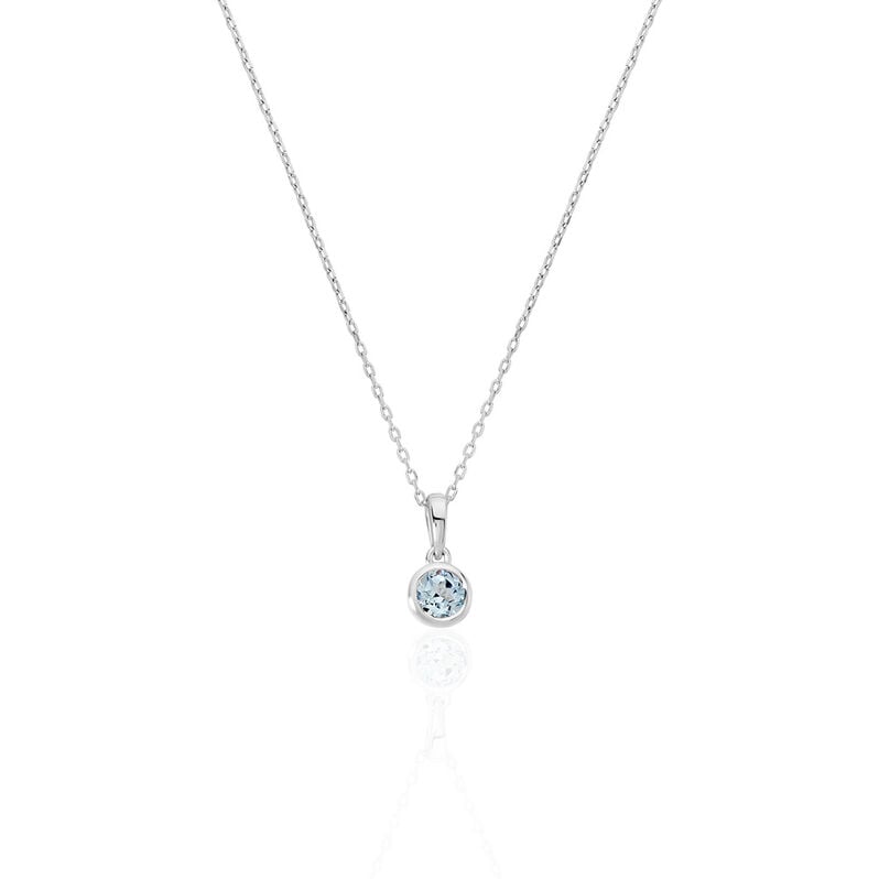 SANNI Damen Collier Wei&szlig;gold 585 (14 Karat) Topas Blau 0,4 ct - Halsketten Damen | OROVIVO