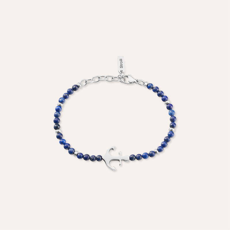 Bracciale Man Code Acciaio Lapislazzuli - Spannringe Herren | OROVIVO