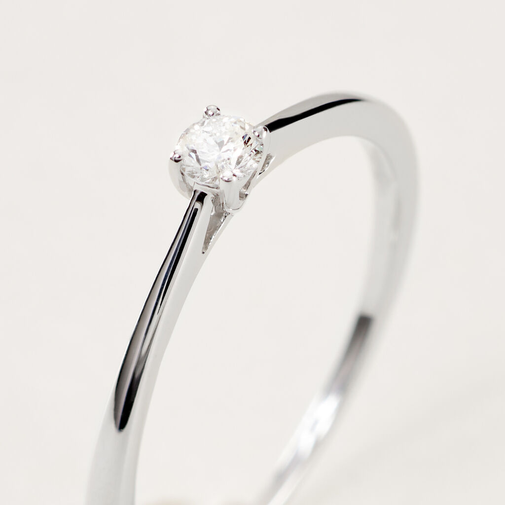 Damen Ring Weißgold 585 Diamant 0,11ct Victoria  - Ringe mit Stein Damen | OROVIVO