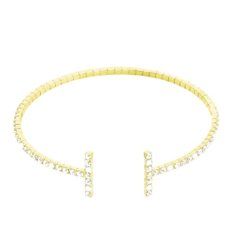 Bracciale bangle small in metallo rodiato e cristalli - Spannringe Damen | OROVIVO