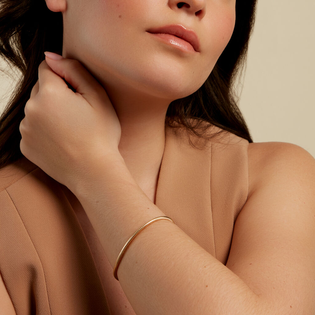 LEANDRA Damen Armband Silber vergoldet 925 B 3 mm