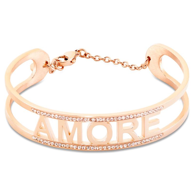 Bangle Sunrise Acciaio Rosa Cristallo - Spannringe Damen | OROVIVO