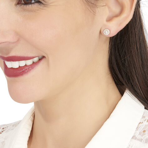 Damen Ohrstecker Gold 375 Zirkonia  - Ohrstecker Damen | OROVIVO
