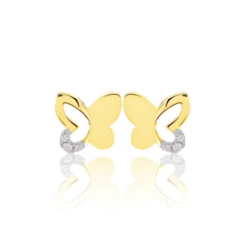 Kinder Ohrstecker Gold 333 Zirkonia Schmetterling - Ohrstecker Kinder | OROVIVO