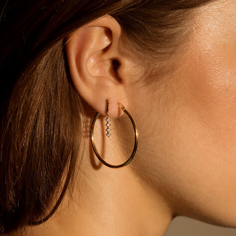 Damen Ohrstecker Lang Gold 375 Zirkonia - Ohrringe mit Stein Damen | OROVIVO