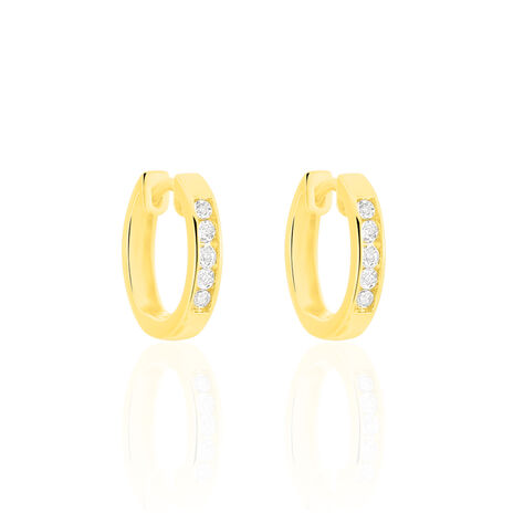 Damen Creolen Gold 375 (9 Karat) Diamant Wei&szlig; 0,04 ct B 3 mm - Creolen Damen | OROVIVO