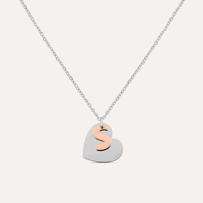Collana Sunrise Acciaio Bicolore Bianco / Rosa - Spannringe Damen | OROVIVO