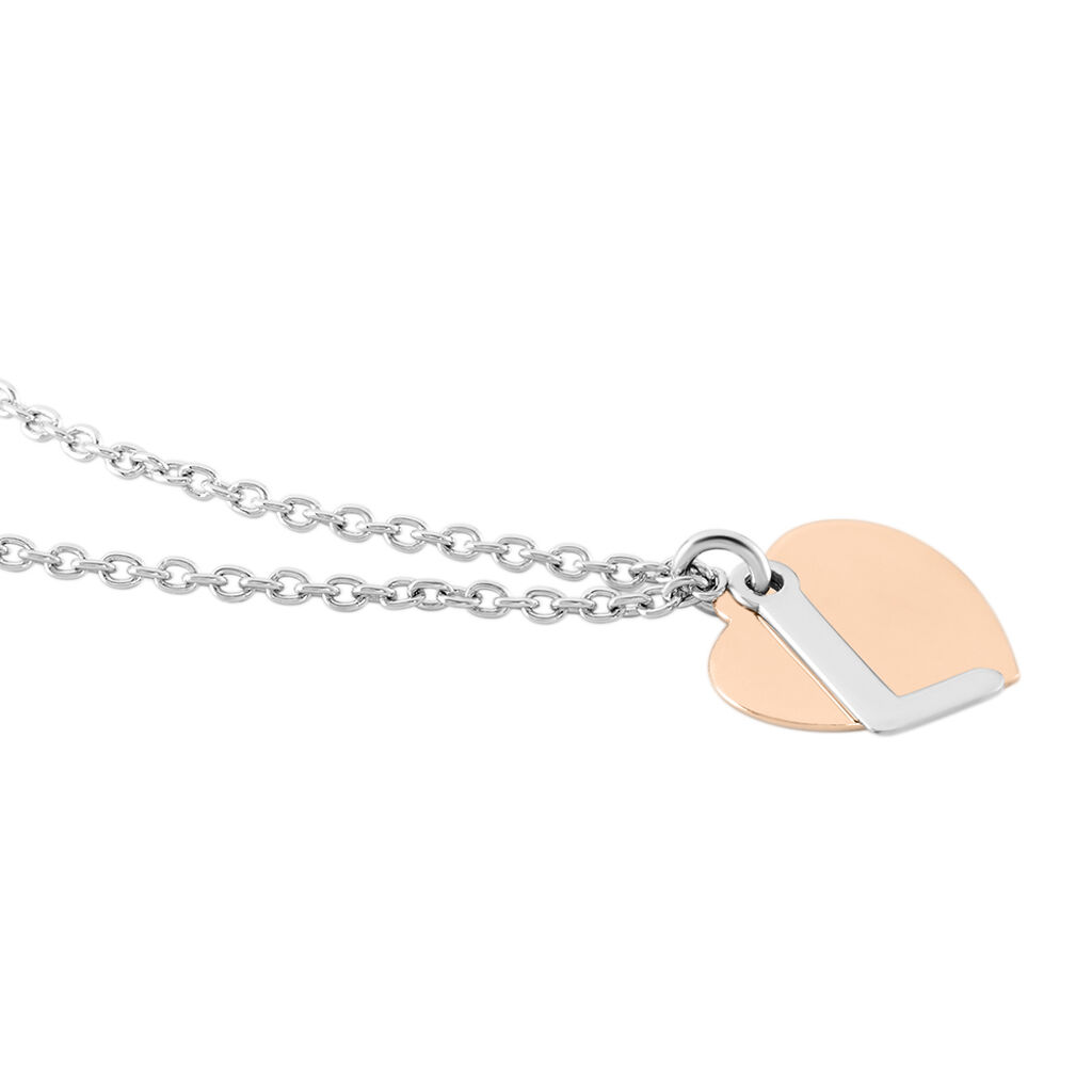 Damen Halskette Silber 925 Bicolor Buchstabe L - Halsketten Damen | OROVIVO