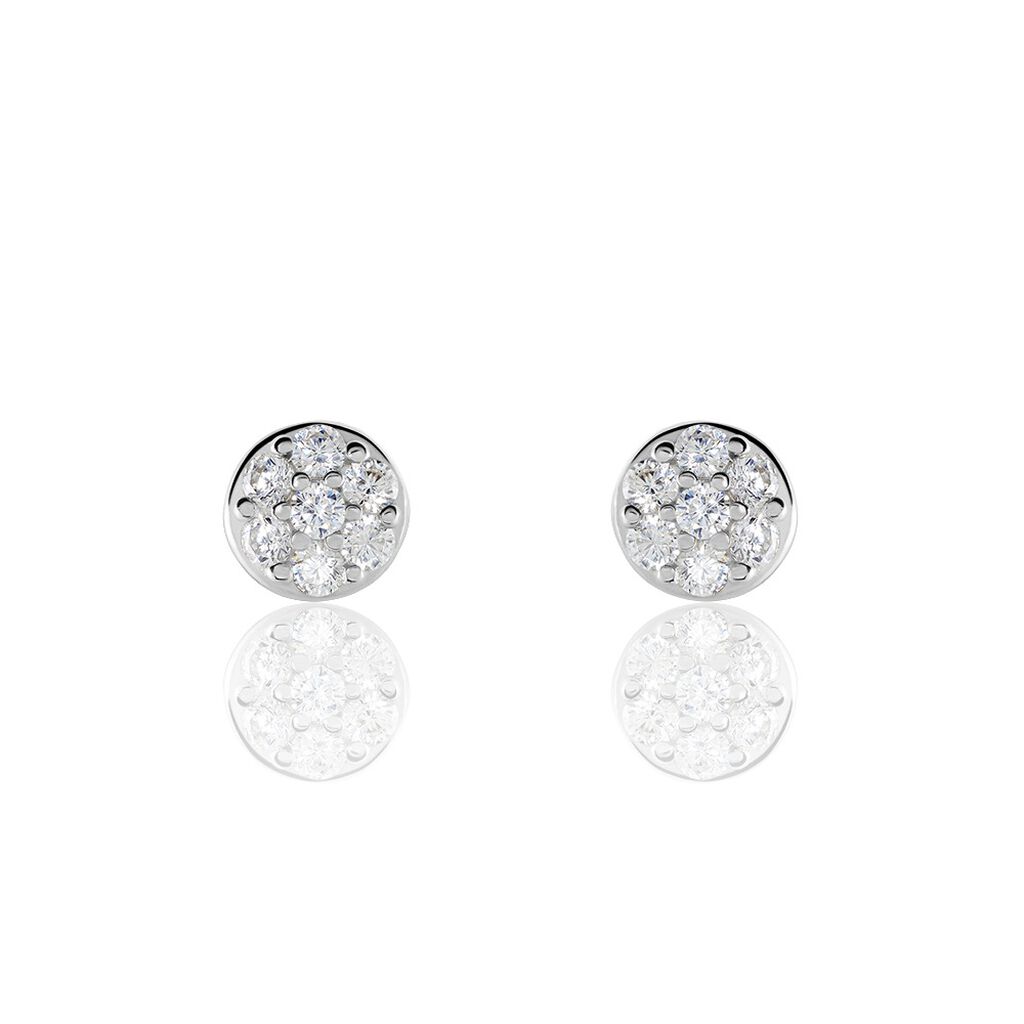 Damen Ohrstecker Silber 925 Zirkonia Wei&szlig; 3,33 ct