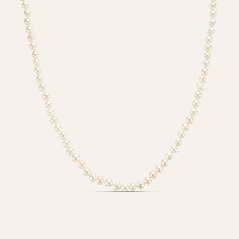 Collana L'homme Or Oro Giallo Perla D'Acqua Dolce - Spannringe Herren | OROVIVO