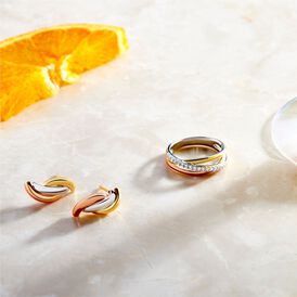 Damenring Silber 925 Tricolor Vergoldet Zirkonia - Ringe mit Stein Damen | OROVIVO