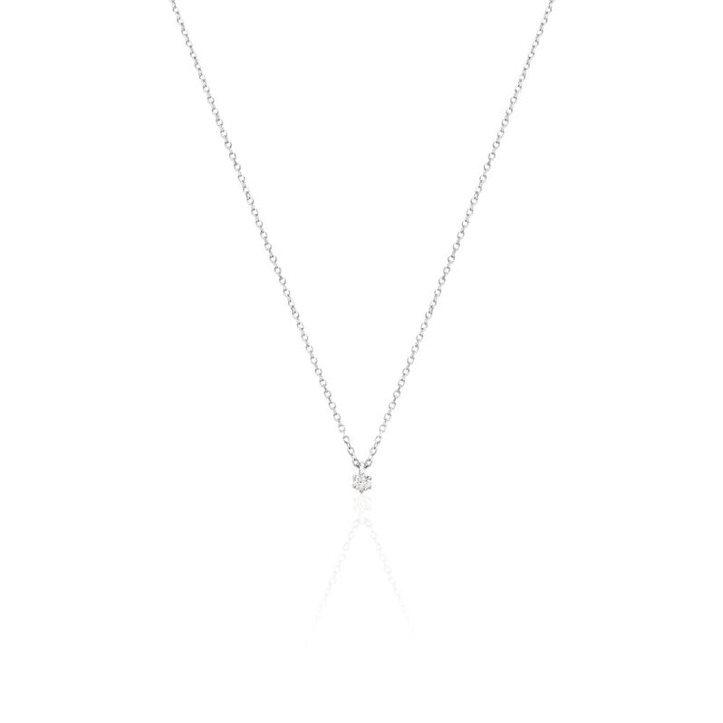 MONOPOLI Damen Collier Weißgold 585 (14 Karat) Diamant Weiß 0,060 ct - Halsketten Damen | OROVIVO