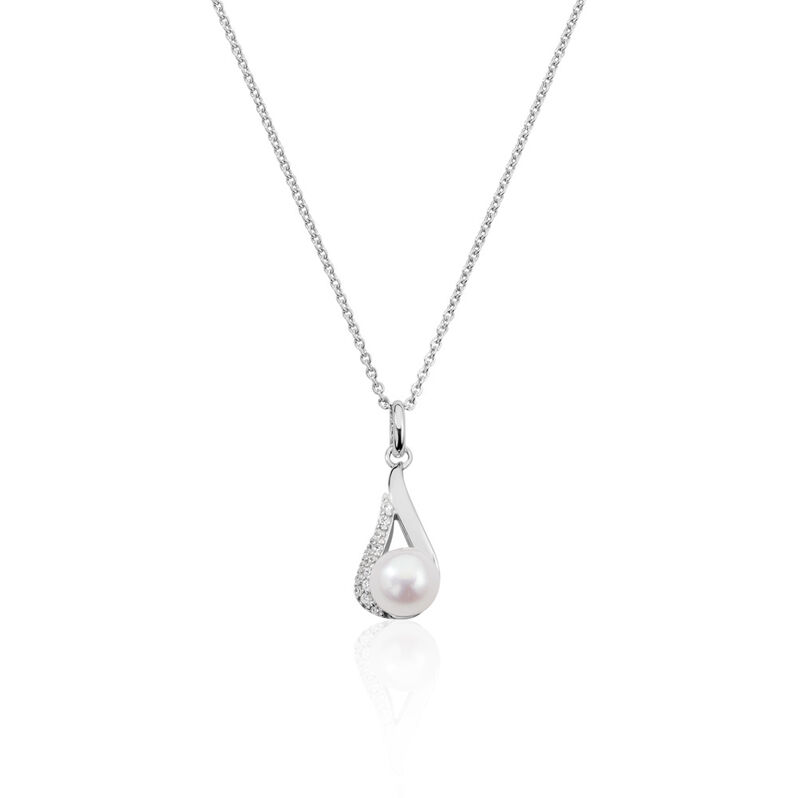 TENY Damen Collier Silber Silber 925 Zuchtperle Perlmutt - Halsketten Damen | OROVIVO