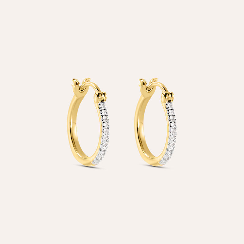 Orecchini A Cerchio Grace Oro Giallo Diamante - Spannringe Damen | OROVIVO