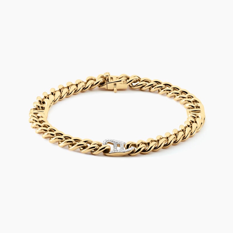 Bracelet Gratian Or Jaune Diamant - Spannringe Herren | OROVIVO