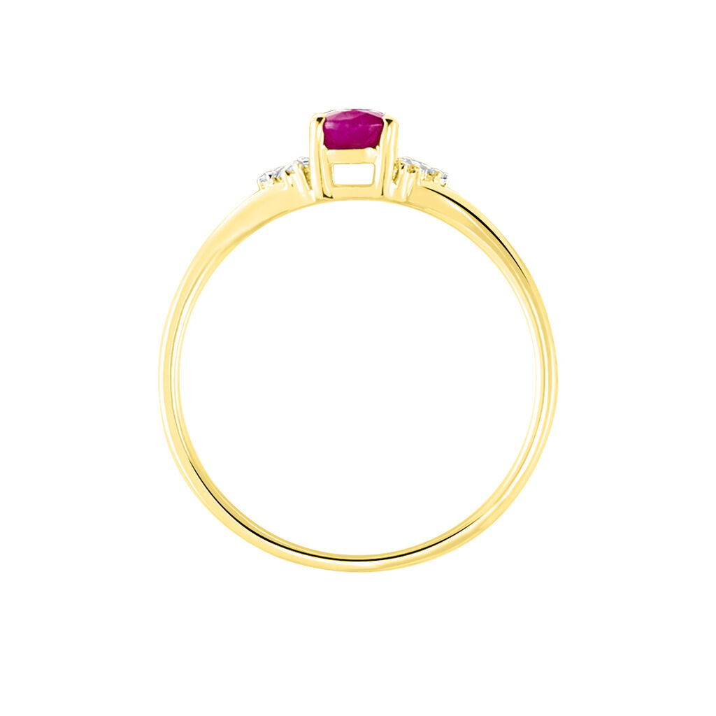 Bague Or Jaune Marie Rubis Diamants - Spannringe Damen | OROVIVO