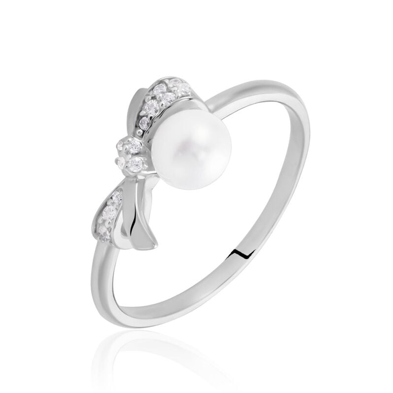 Bague Vittore Argent Rhodié Perle De Culture - Spannringe Damen | OROVIVO