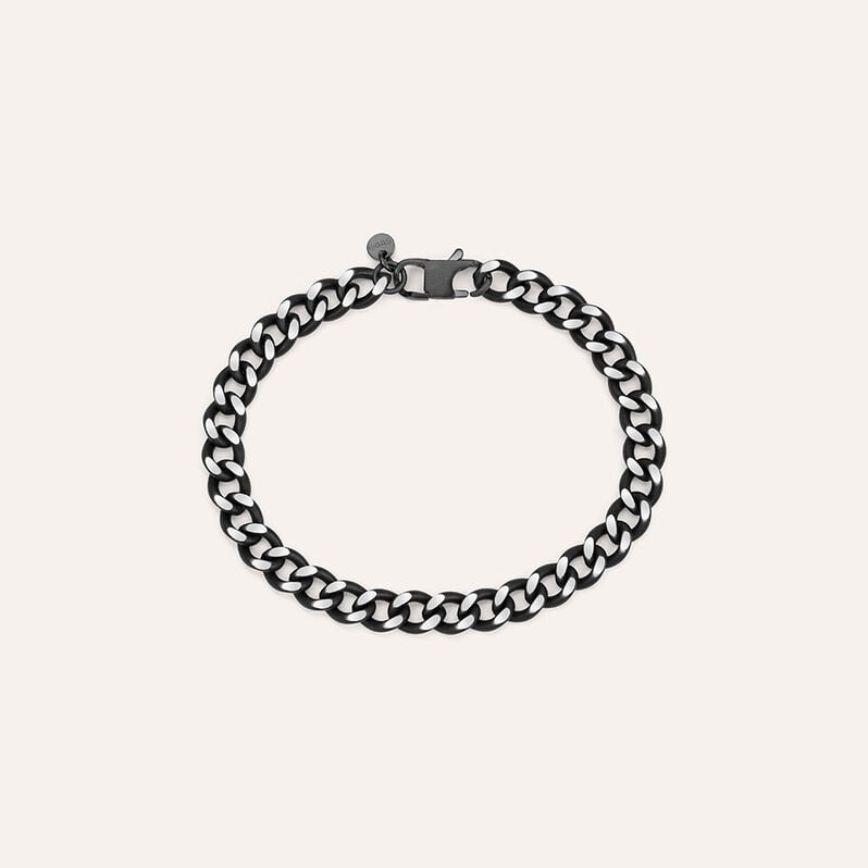 Bracciale Catena Man Code Acciaio Nero - Spannringe Herren | OROVIVO