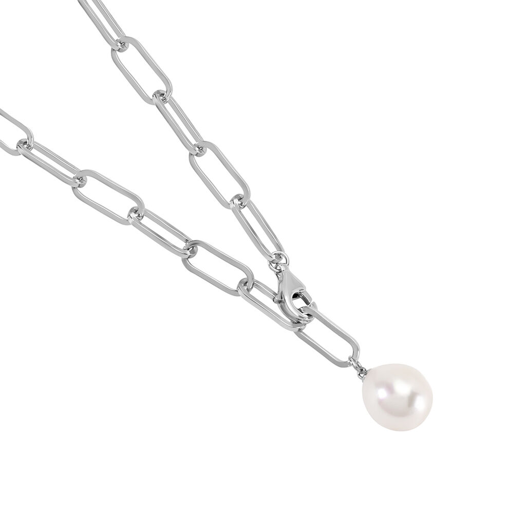 Tayla Damen Collier Silber 925 Zuchtperle Wei&szlig; 1,2 ct B 5,2 mm