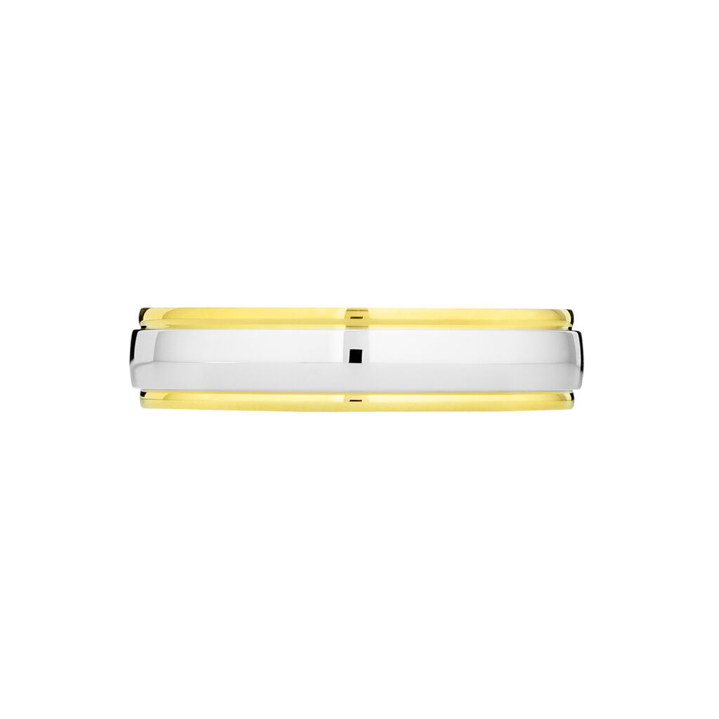 Alliance Miroir Ruban Plat Or Bicolore - Spannringe Unisex | OROVIVO
