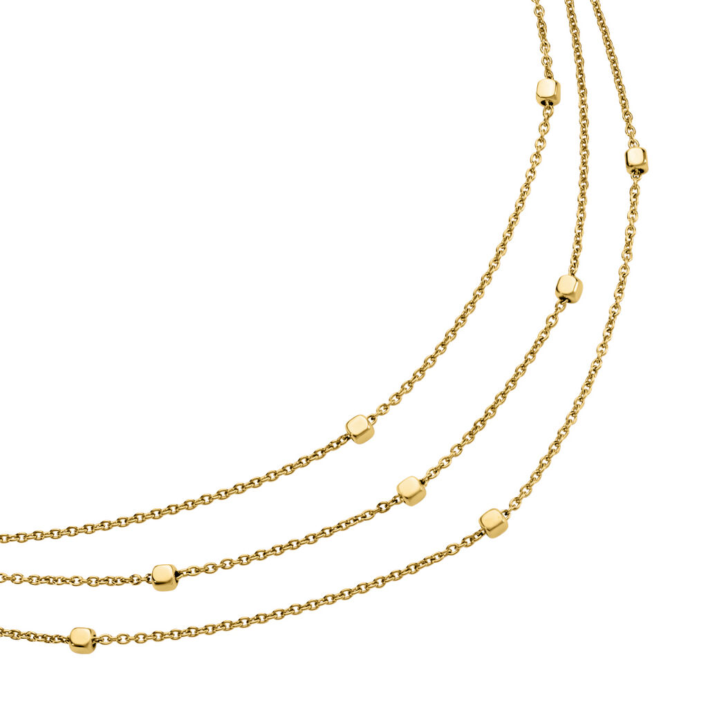 SELIN Damen Collier Edelstahl vergoldet Viereck B 1,5 mm