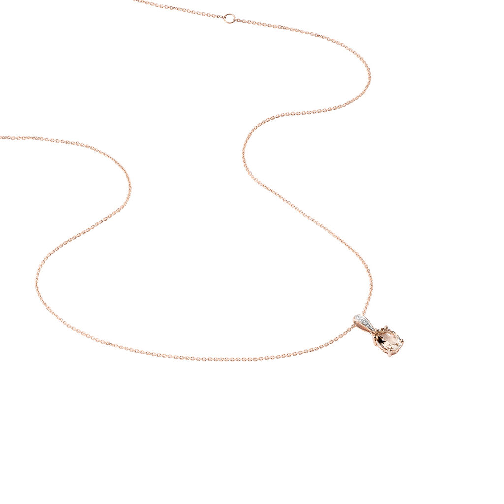 Collier Adelina Or Rose Morganite Et Diamant - Spannringe Damen | OROVIVO