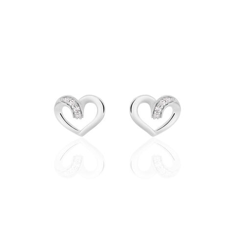 Ohrstecker Silber 925 Zirkonia Herz - Ohrstecker Damen | OROVIVO