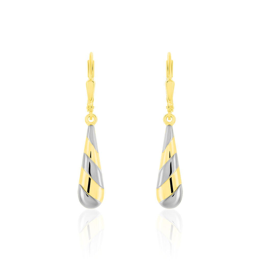 Thumbnail - Damen Ohrhänger Lang Gold 333 Bicolor, Ohrringe Lang ohne Stein