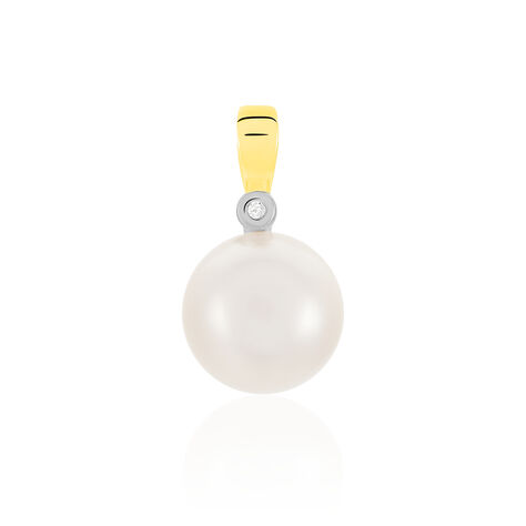 Damen Anhänger Gold Bicolor 585 Zuchtperle Perlmutt Ball Gaha  - Schmuckanhänger Damen | OROVIVO