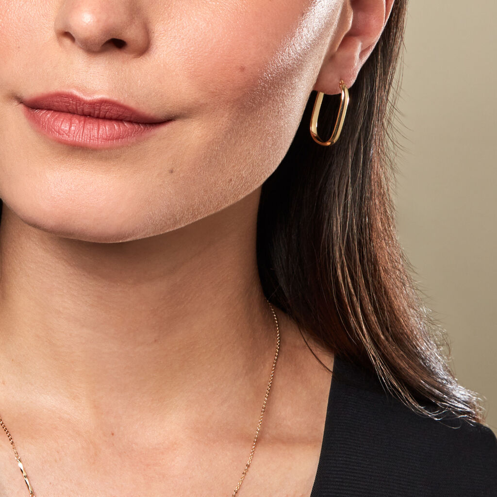 Damen Creolen Gold 375 Oval 25,2cm - Sommerschmuck Damen | OROVIVO