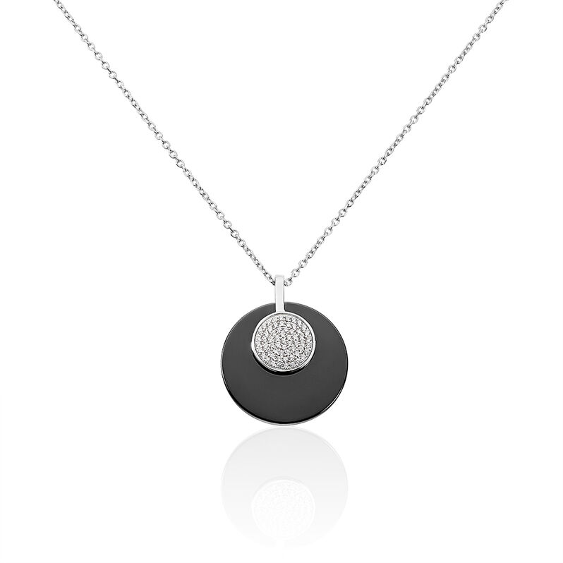 Collier Argent Blanc Céramique Et Oxyde De Zirconium - Spannringe Damen | OROVIVO