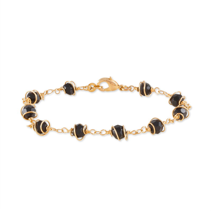 Bracelet Orkiaae Plaque Or Jaune Pierre De Synthese - Spannringe Damen | OROVIVO