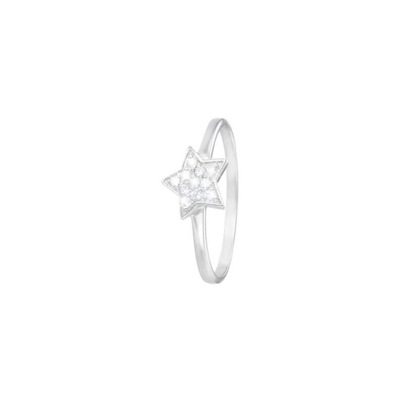 Anello stella in argento rodiato e zirconi - Spannringe Damen | OROVIVO