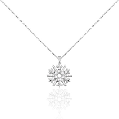 Damen Halskette Silber 925 Zirkonia Schneeflocke - Halsketten Damen | OROVIVO