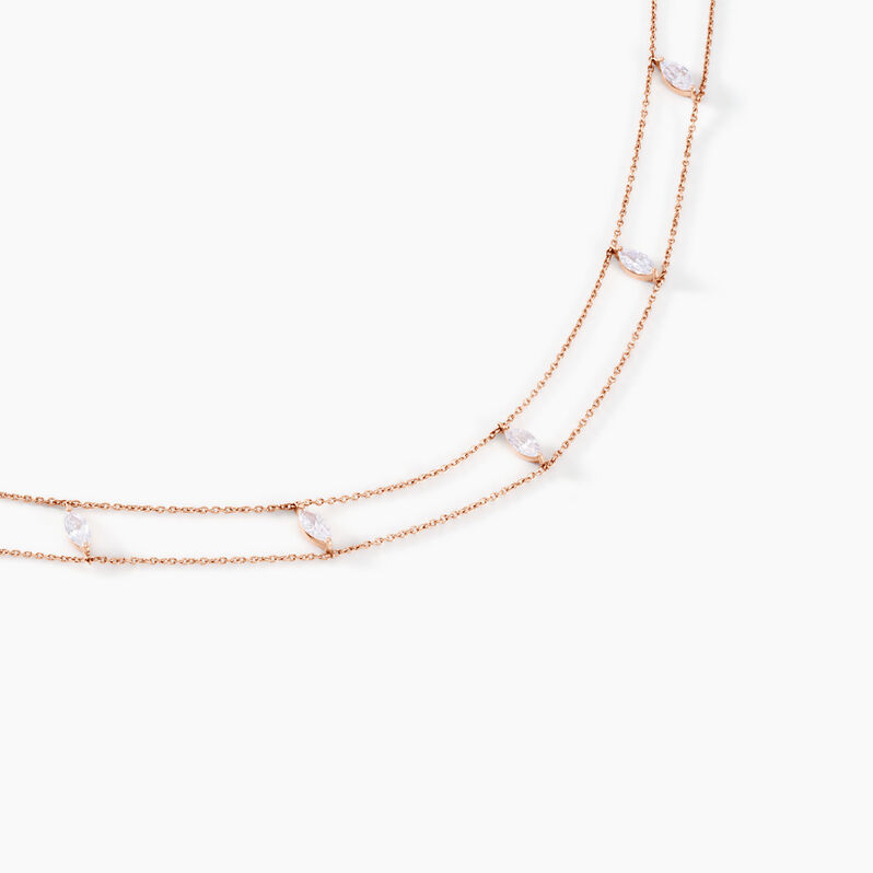Collier Aymone Argent Rose Oxyde De Zirconium - Spannringe Damen | OROVIVO